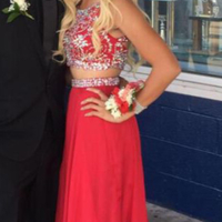 red prom dresses,long prom dresses,A Line prom dress,Halter Neck Floor Length prom dress,Lace Prom Dresses,Dresses For Party,15051303 - Thumbnail 1