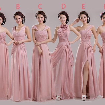 Long bridesmaid dresses, pink bridesmaid dress,chiffon bridesmaid dress,mismatched bridesmaid dress,bridesmaid dress,15062001