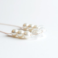 Faux Pearl Glass Necklace NL1019 - Thumbnail 2