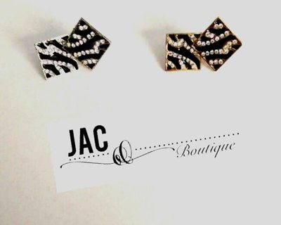 Zebra Diamond Shape - Earrings