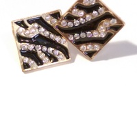 Zebra Diamond Shape - Earrings - Thumbnail 2