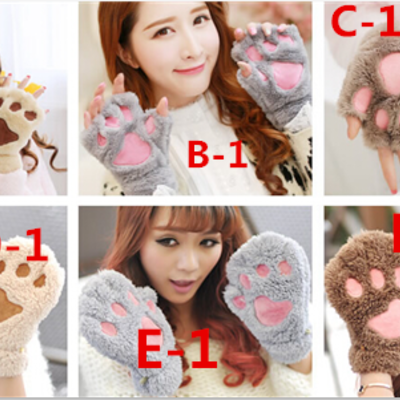 Japanese kawaii cartoon bear paw gloves