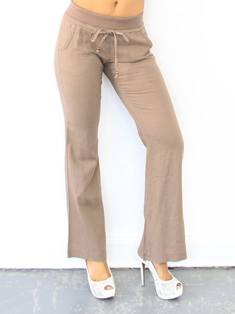 The Beach Linen Pant - Sandy Beige