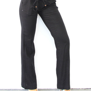 The Beach Linen Pant - Raven Black