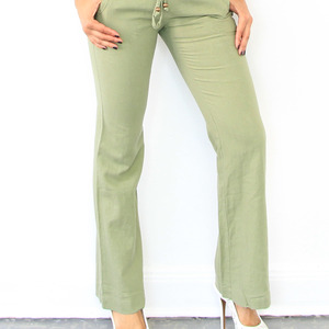 The Beach Linen Pant - Green Envy