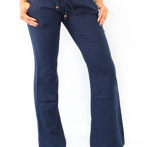 The Beach Linen Pant - Navy Seal