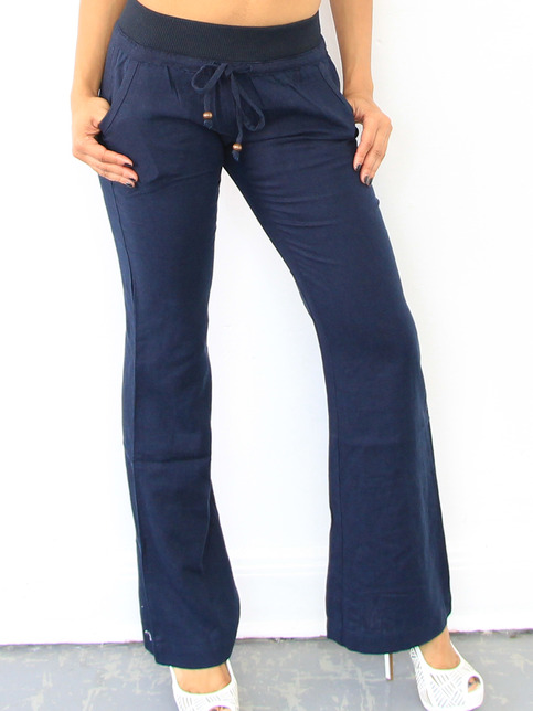 The Beach Linen Pant - Navy Seal