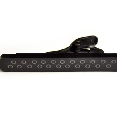 Black tie bar circle round ends