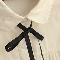 Cute Detachable Chalaza Doll Long Sleeve White Blouse - Thumbnail 2