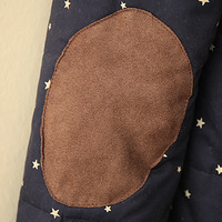 Harajuku Winter Clothes Star stars printing and flocking cotton-padded Hooded Coat - Thumbnail 3