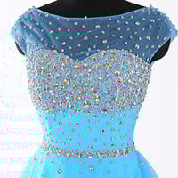 homecoming dress, short prom dress, blue prom dress, charming prom dress, party dress for girls, E911 - Thumbnail 1