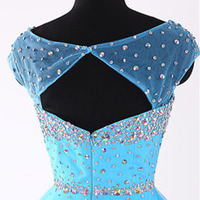 homecoming dress, short prom dress, blue prom dress, charming prom dress, party dress for girls, E911 - Thumbnail 2