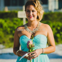 long bridesmaid dress, blue bridesmaid dress, cheap bridesmaid dress, chiffon bridesmaid dress, strapless bridesmaid dress, E915 - Thumbnail 2