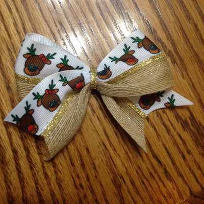 Reindeer with Burlap and Gold