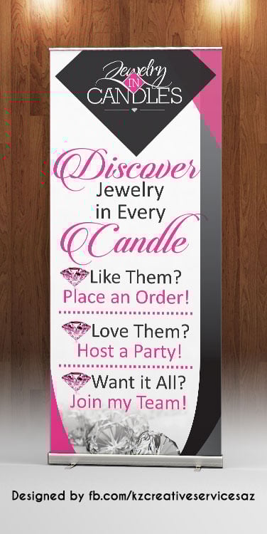 JEWELRY IN CANDLE -RETRACTABLE BANNER