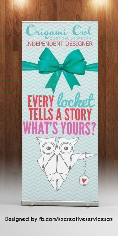 ORIGAMI OWL LOGO- RETRACTABLE BANNER