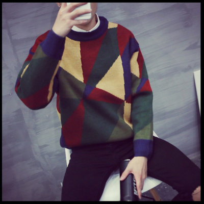 Japanese fashion retro crew neck sweater unisex - Thumbnail 5