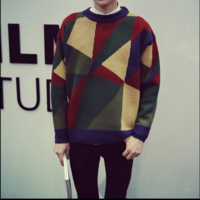 JAPANESE FASHION RETRO CREW NECK SWEATER UNISEX - Thumbnail 1