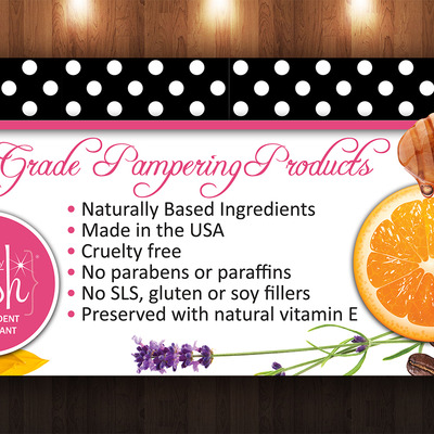 Perfectly posh - ingredients- horizontal vinyl banner
