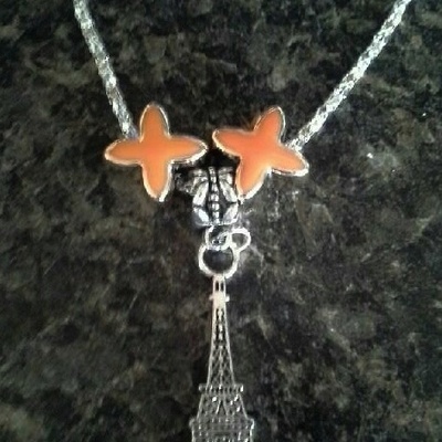 Summer time in paris silver plated necklace