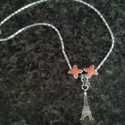 Summer time in paris silver plated necklace