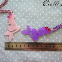 Mermaid Swarovski butterfly necklace - Thumbnail 3