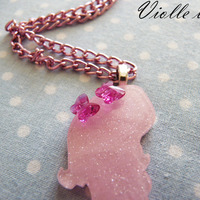 Mermaid Swarovski butterfly necklace - Thumbnail 4