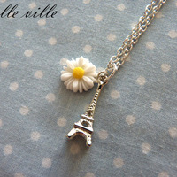 Eiffel/Music flower necklace - Thumbnail 1