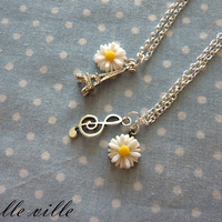 Eiffel/Music flower necklace - Thumbnail 2