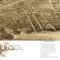 Deering, Maine in 1886 - Bird's Eye View Map, Aerial, Panorama, Vintage, Antique, Reproduction, Giclée, Fine Art, Wall Art - Thumbnail 2