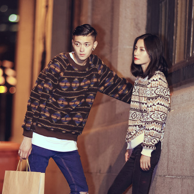 JAPANEASE RETRO STYLE ETHNIC DESIGN WOOLEN SWEATER UNISEX