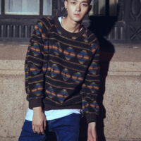 JAPANEASE RETRO STYLE ETHNIC DESIGN WOOLEN SWEATER UNISEX - Thumbnail 3