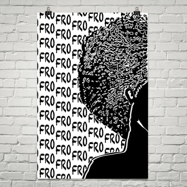 "FRO" Classic Afro -Natural Hair Art Poster Print
