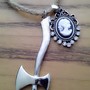 Lizzie Borden Inspired Cameo & Axe Rope Necklace-1