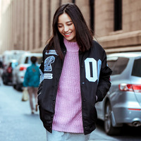 JAPANESE DESIGN BLACK GREEN VALENTINES BASEBALL COTTON JACKET - Thumbnail 2