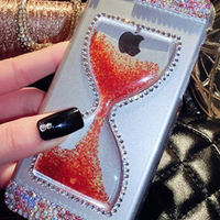Rhinestone Diamond Dynamic Liquid Quicksand Cover Fashional Flowing Hourglass Clear Phone Case For iphone 5/5S/6/6Plus  - Thumbnail 1