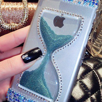 Rhinestone Diamond Dynamic Liquid Quicksand Cover Fashional Flowing Hourglass Clear Phone Case For iphone 5/5S/6/6Plus  - Thumbnail 2