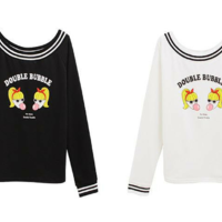 XL-4XL White/Black Plus Size Double Girls Bottoming Shirt SP154437 - Thumbnail 1