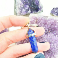Crystal Keychain Lapis Point Keychain - Thumbnail 1
