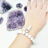Crystal Bracelet White Howlite Marble Bracelet - Thumbnail 2