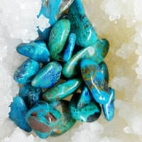 Raw Crystal Earrings Chrysocolla Mineral Stud Earrings - Thumbnail 4