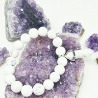 Crystal Bracelet White Howlite Marble Bracelet - Thumbnail 3