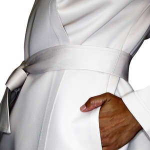 Hooded Wrap Jacket - Silky Smooth Cream - Thumbnail 2