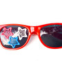 Red Sunglasses Hand Painted Lace in Red White Blue July 4 Stars-4