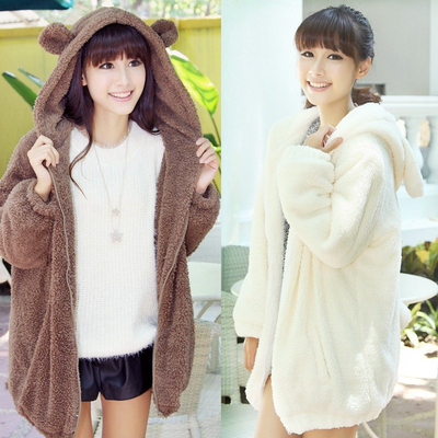 Japanese cartoon cute plush hooded jacket - Thumbnail 2