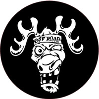 Off Road Crazy Moose Cartoon Vinyl Decal Sticker Set - Thumbnail 1