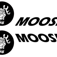 Off Road Crazy Moose Cartoon Vinyl Decal Sticker Set - Thumbnail 3