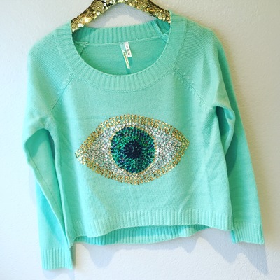 Evil Eye Crop Sweater