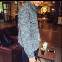 JAPANESE STYLE GRAY CASUAL SHIRT JACKET - Thumbnail 1