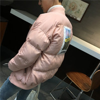 ROSE PINK BLACK JAPANESE FASHION UNISEX WINTER COAT - Thumbnail 2